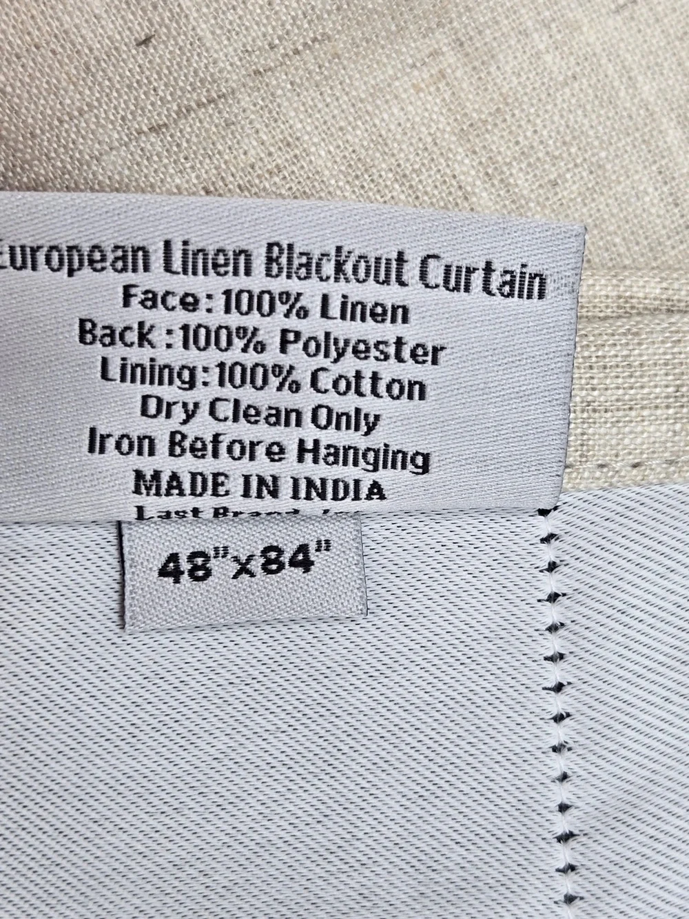NWT QUINCE Set Of 2 48x84 European Linen True Blackout Curtains Flax 9968